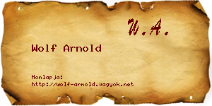 Wolf Arnold névjegykártya