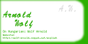 arnold wolf business card